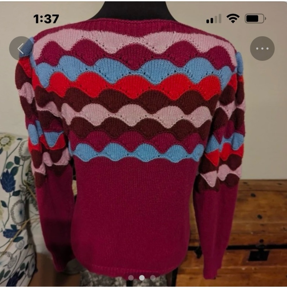 Kate Spade Colorful Wave Pattern Sweater